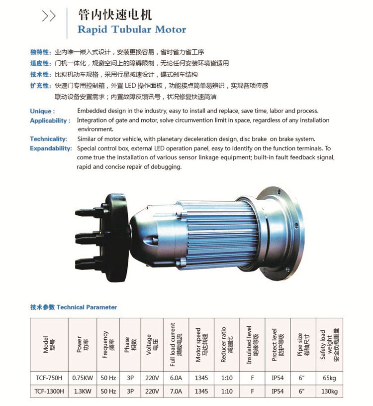 快速門電機(jī)-內(nèi)置快速門專用電機(jī)